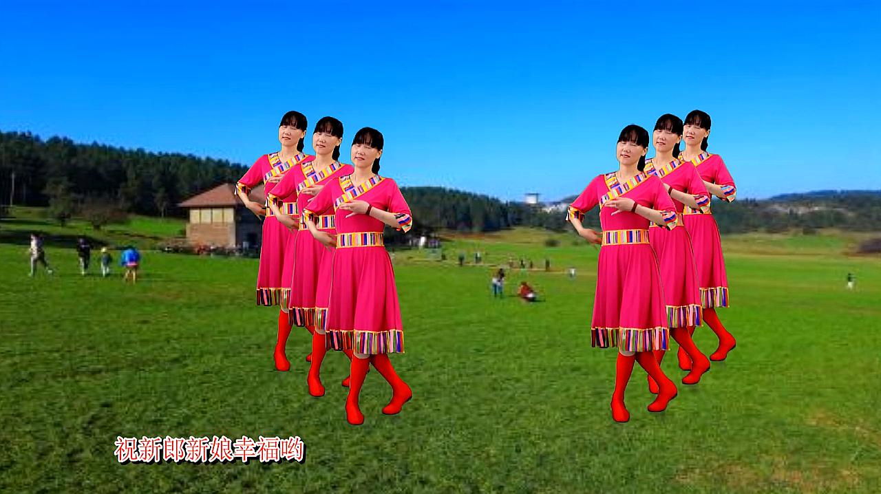 藏歌经典广场舞《锅庄舞》歌曲豪迈，舞步欢快，看过都说美！