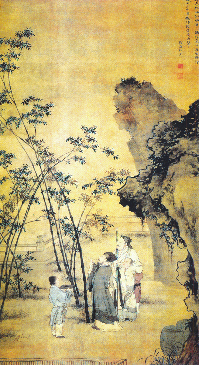 2007年05月22日,中国未知,题竹图绢本(明 杜堇)