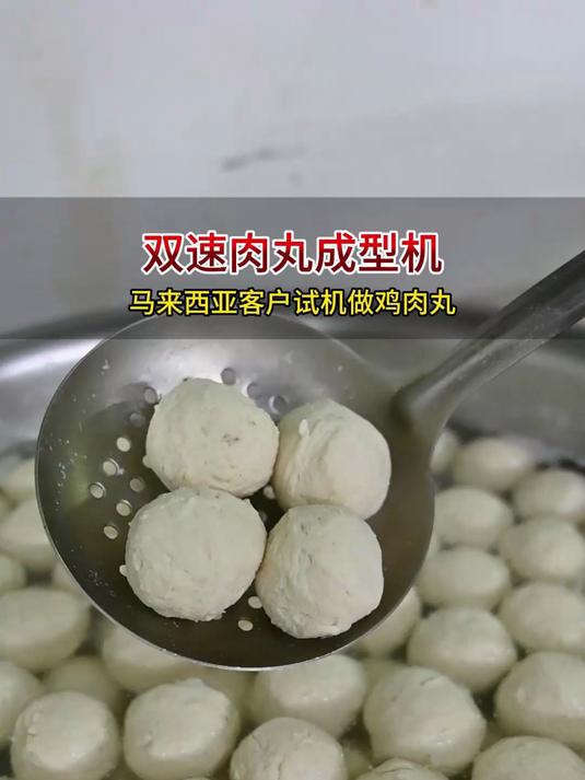 双速肉丸成型机做鸡肉丸,马来西亚客户现场考察,速度可调