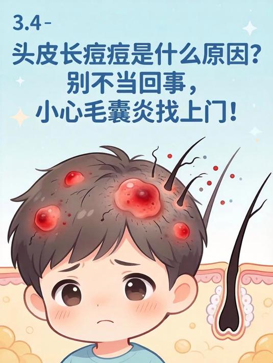 头皮长痘痘是什么原因?别不当回事,小心毛囊炎找上门!