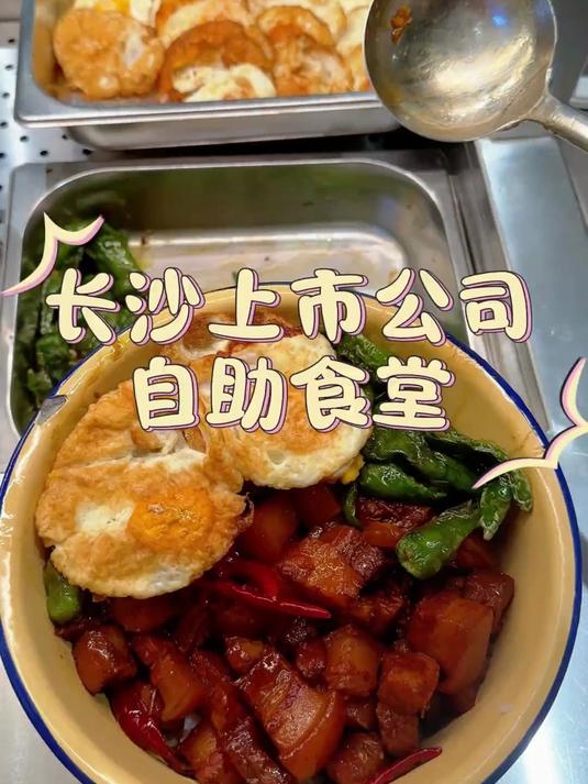长沙公司食堂打饭丨红烧肉盖浇饭~