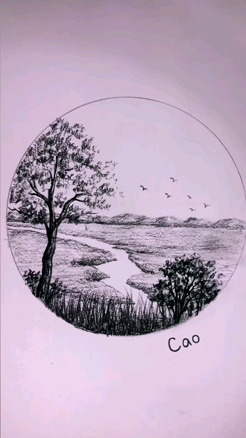 简笔画:教大家画小溪流水风景画
