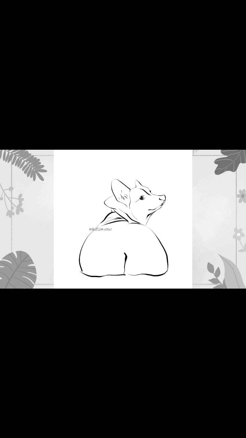 水墨风头像手绘简笔简约风卡通漫画插画宠物