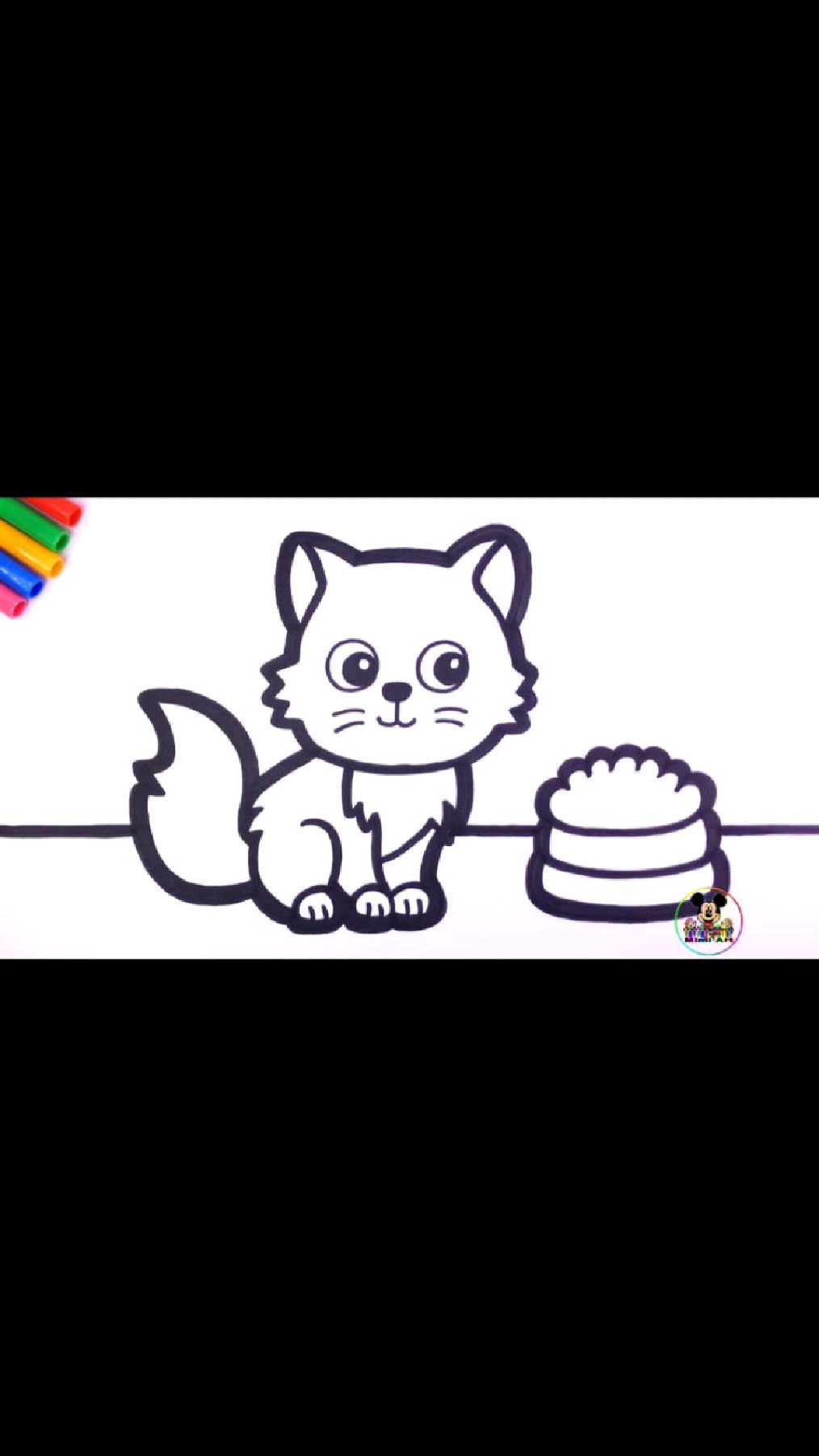 儿童简笔画涂色,画一只猫来养,你学会了吗?