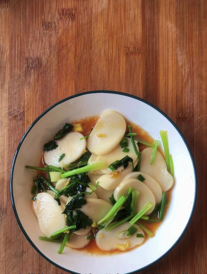 年糕的最简单吃法,分享一道年糕炒香菜