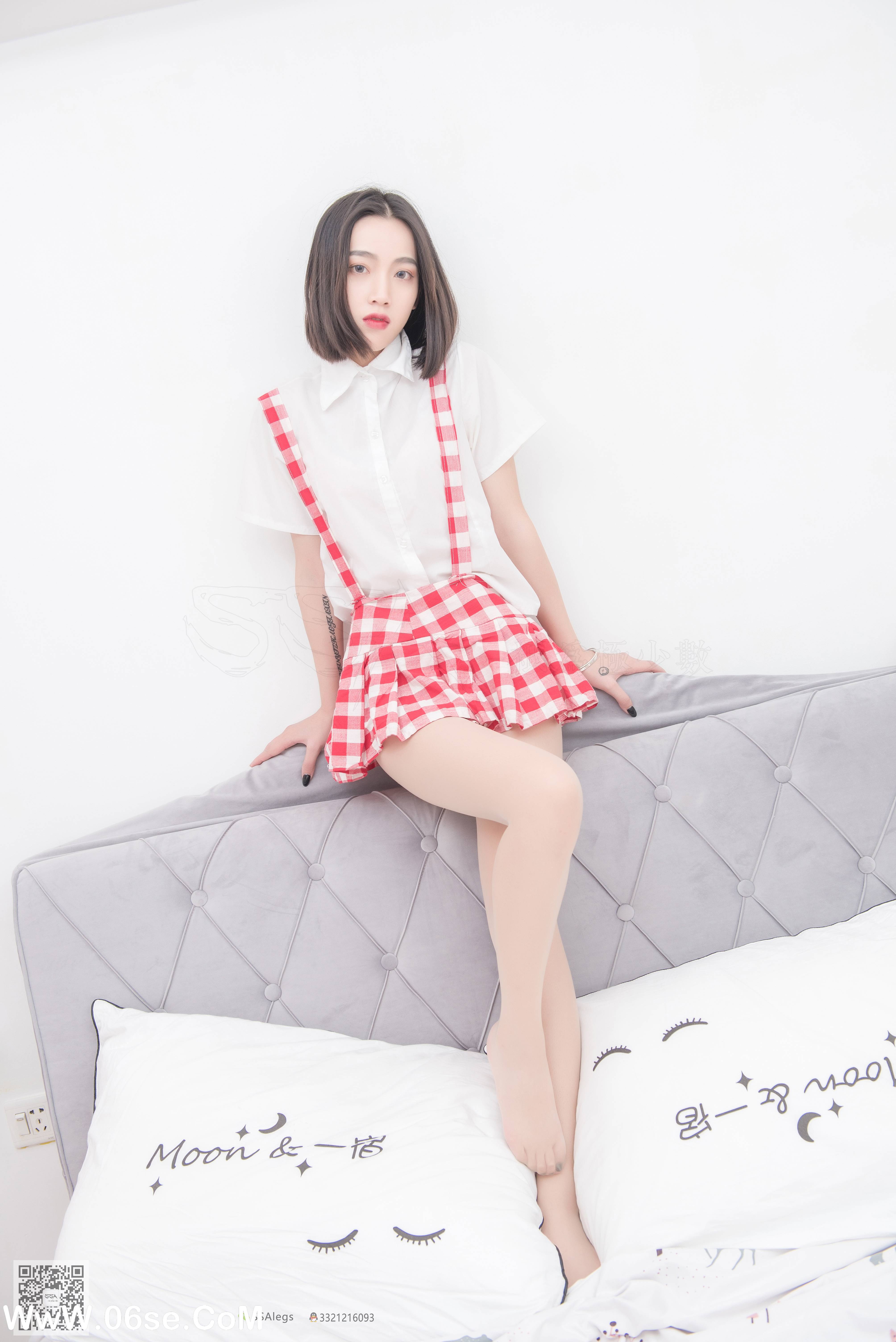 图片[78]-[SSA丝社] NO.033 大大 红白格子齐臀超短裙肉丝[99P809M]-六色网