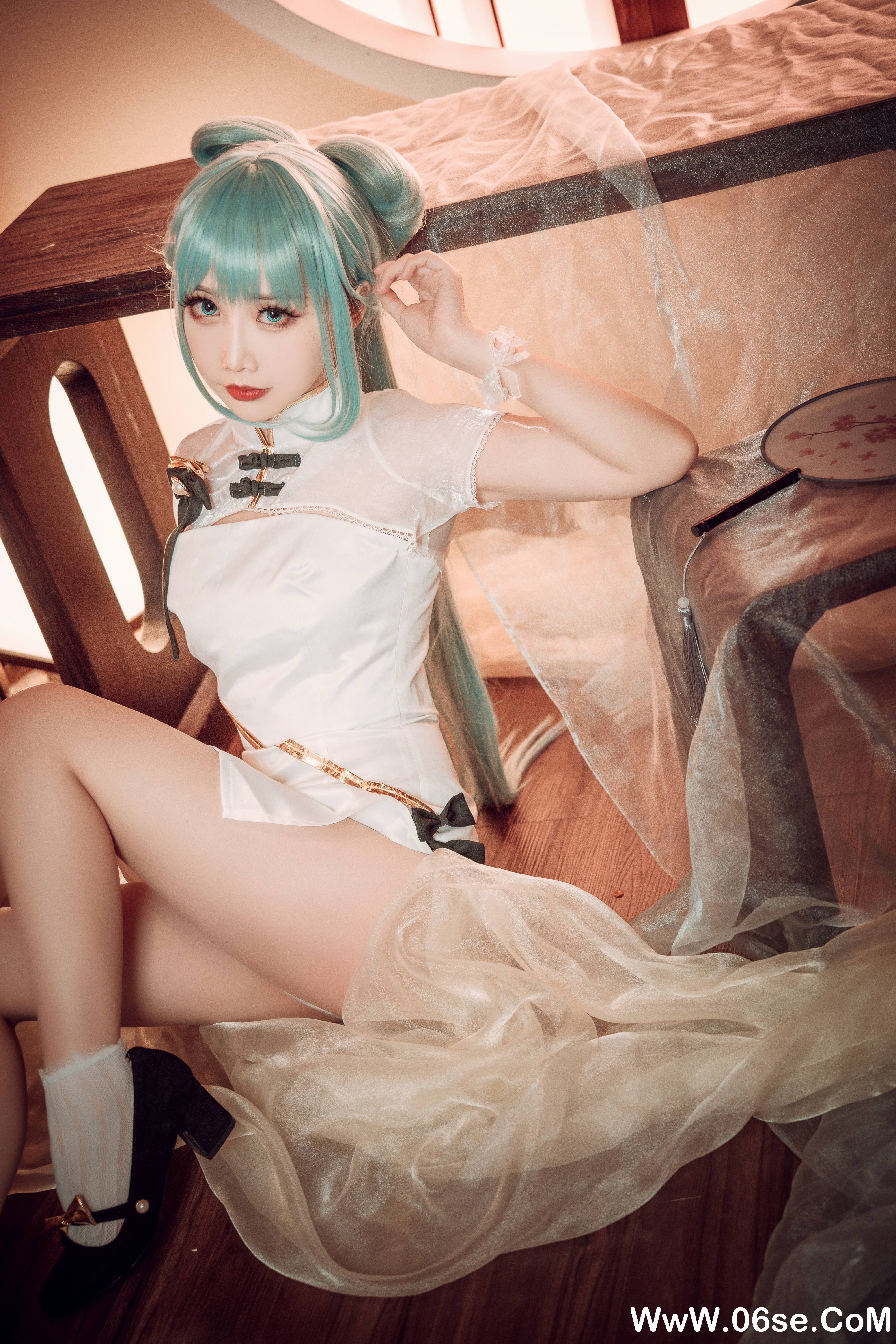 图片[26]-Coser面饼仙儿 NO.097– 初音旗袍[28P514M]-六色网