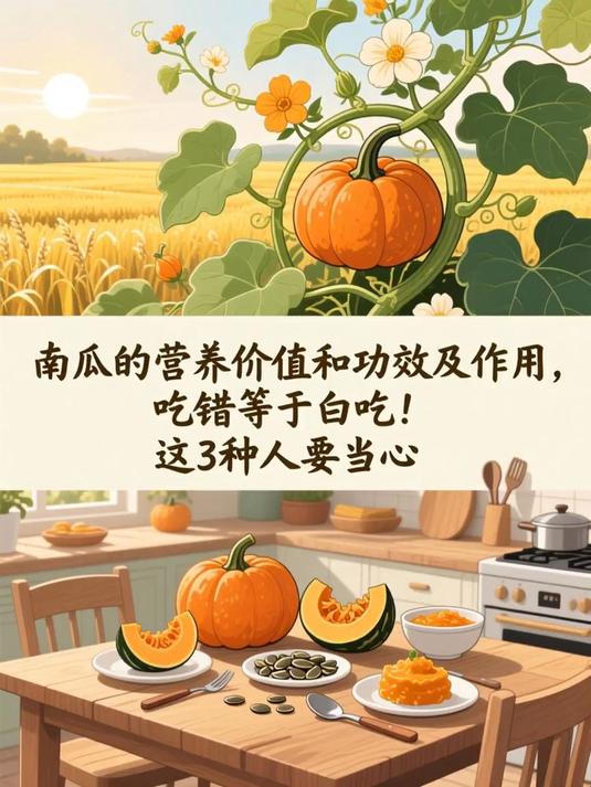南瓜的营养价值和功效及作用,吃错等于白吃!这3种人要当心 #春分养生攻略#