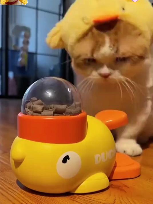 追食不缠人！小黄鸭漏食藏玩具，带响出粮玩着饱！