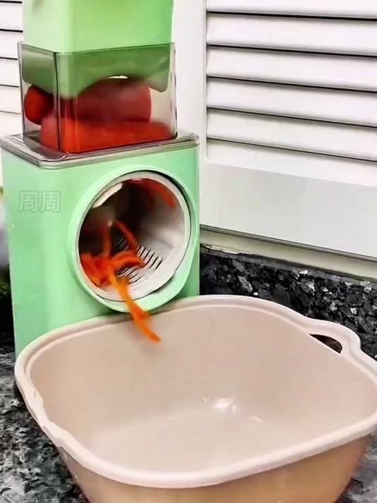 手摇切菜器家用多功能!切丝切片刨丝三合一,厨房神器速切