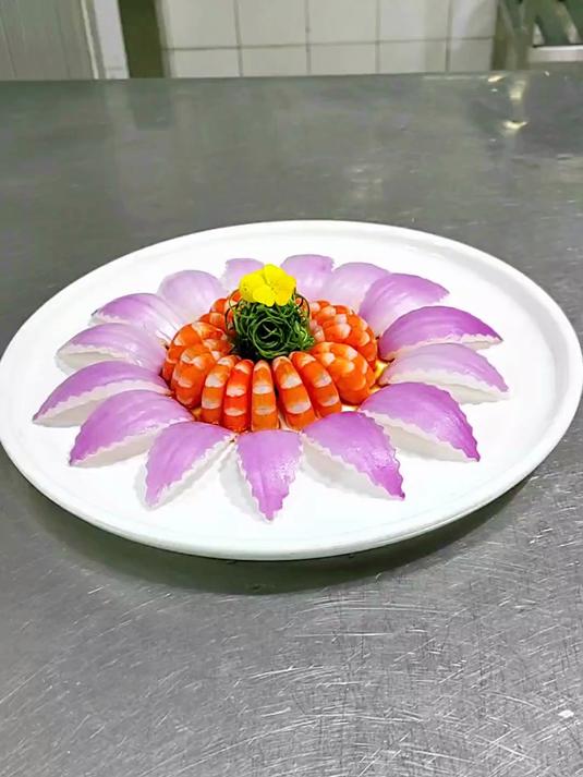 白灼虾摆盘