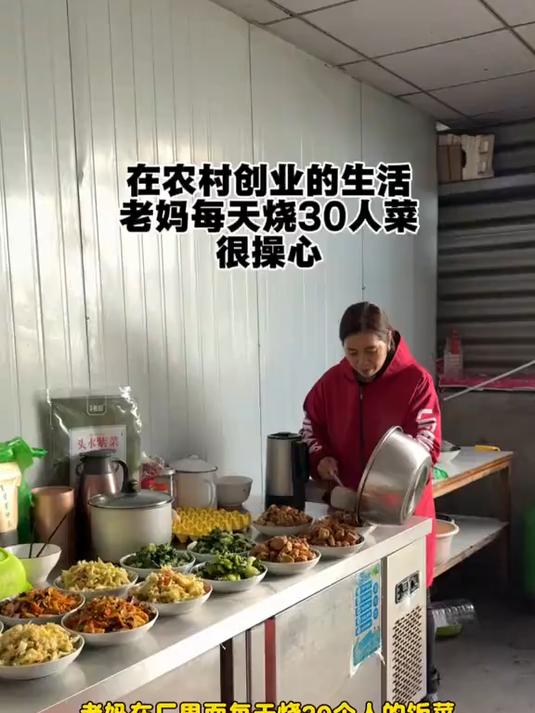 老妈在厂里烧30个人的饭菜今天我给食堂批发了一道菜常