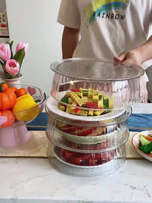 后悔没早买！保温盖菜罩多层收纳，防尘防蝇，餐桌厨房都能用～