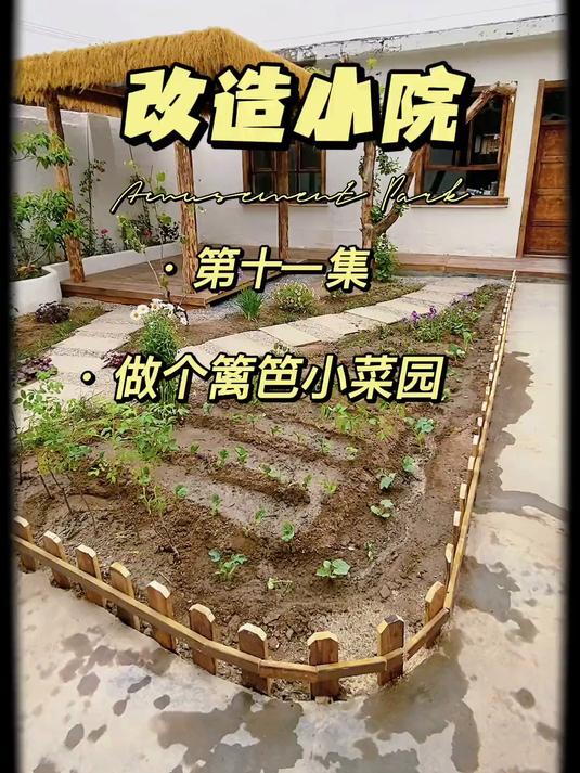 小院肯定少不了小菜园呀，加上小篱笆更好看啦