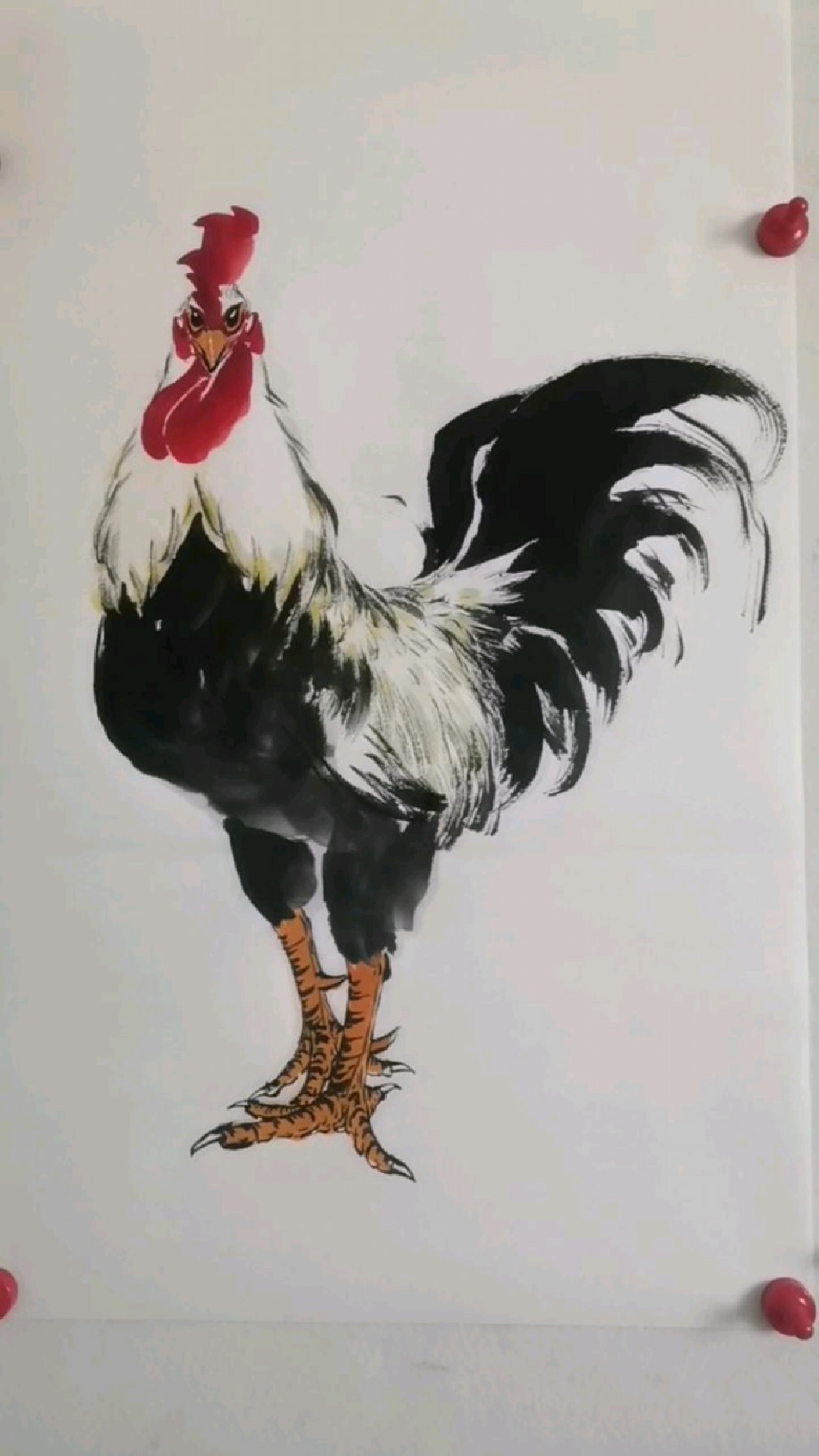一只大公鸡是这样画出来!王兴民～国画公鸡