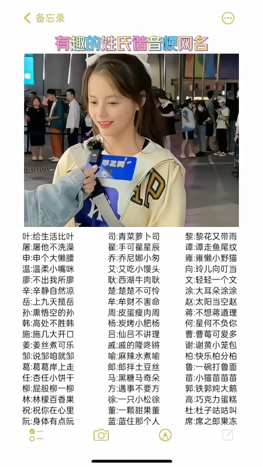 姓氏谐音梗网名