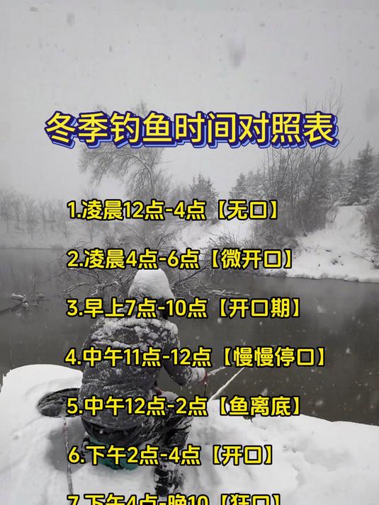 冬季钓鱼时间对照表#钓鱼技巧