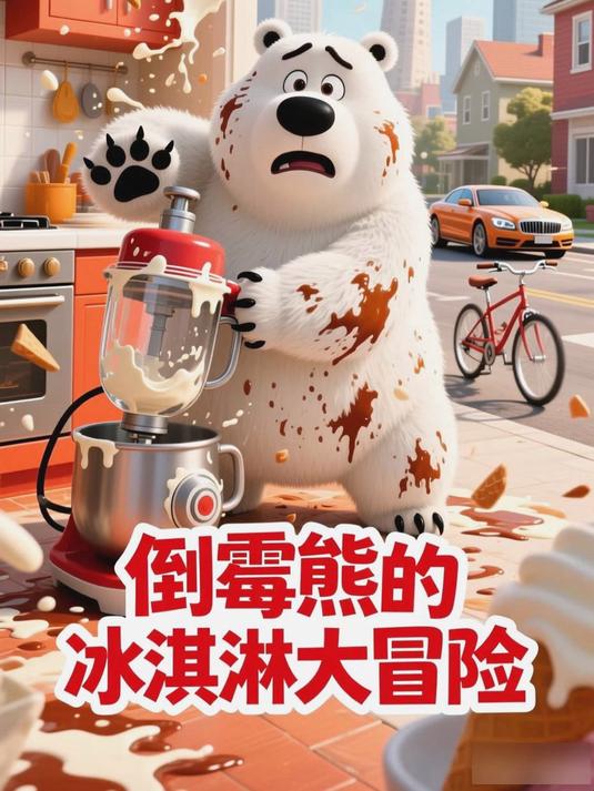 倒霉熊少儿卡通动画 贪吃冰淇淋化一身 笑到不行