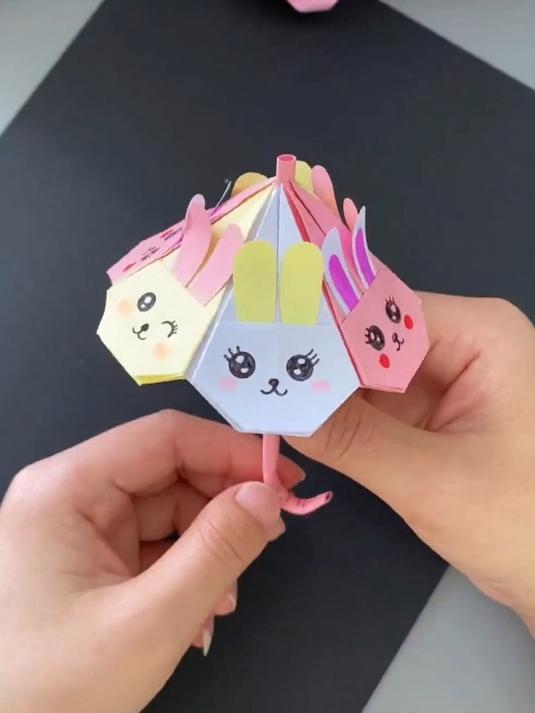 一家人做的创意雨伞亲子手工diy