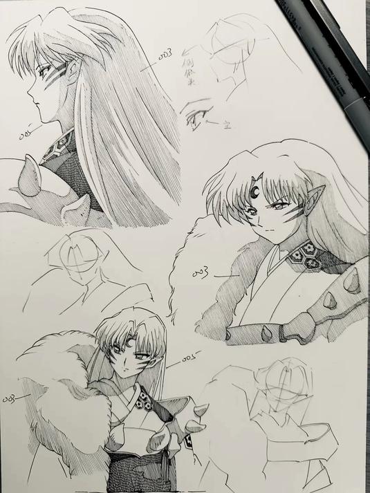 针管笔动漫三视图,下一张想看什么人物