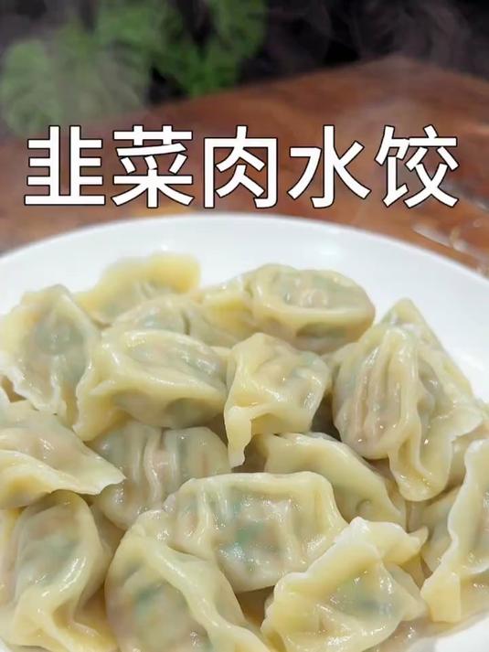 鲜嫩多汁的韭菜肉水饺