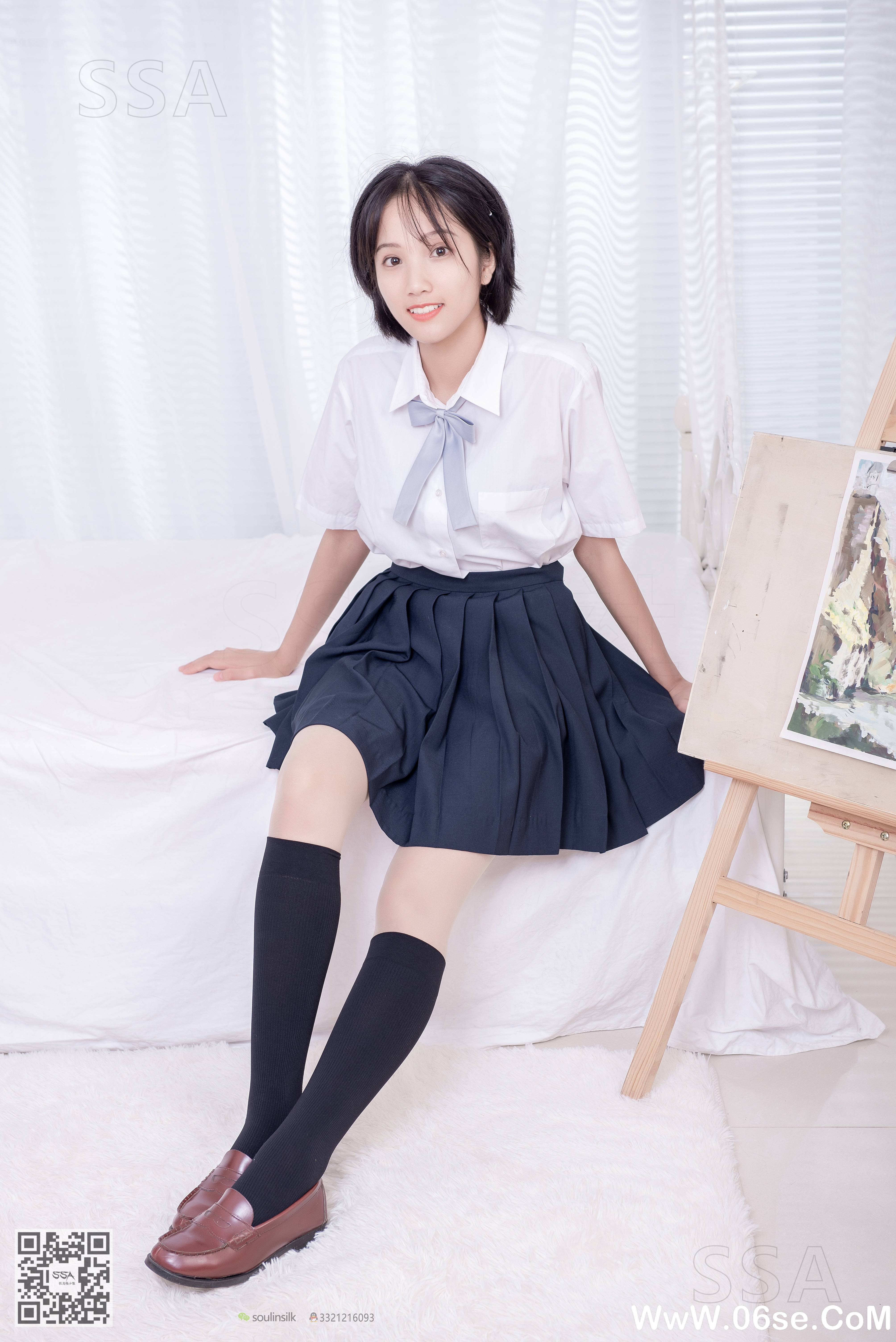 [SSA丝社] NO.181 小佩 酒窝少女JK制服肉丝黑袜穿搭示范[135P1.44G]-六色网