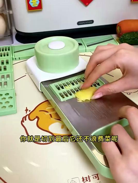 五种刀头切菜器！擦丝器厨房好物，多功能切菜机商用切片切丝！
