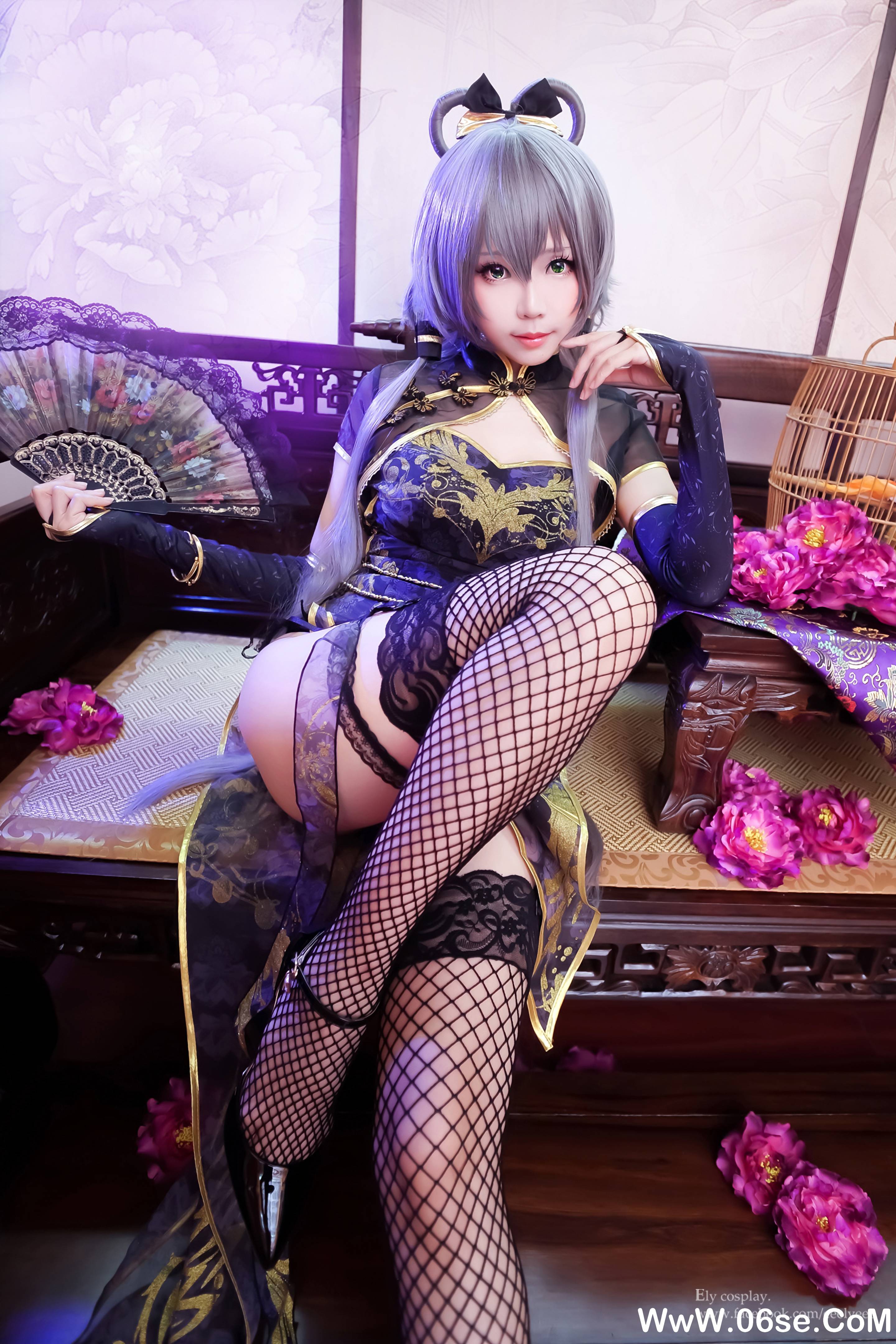 图片[2]-Ely_eee(ElyEE子) NO.012 – 天依金丝雀旗袍[13P166M]-六色网