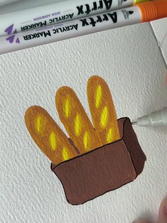 沉浸式画画。面包