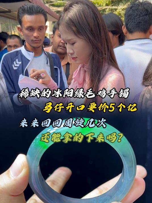 冰阳绿毛鸡手镯在市场找了好几天才遇到一支心仪的,势必拿下