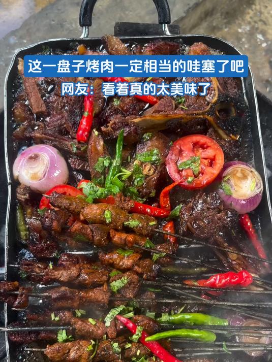 这一盘子烤肉一定相当的哇塞了吧