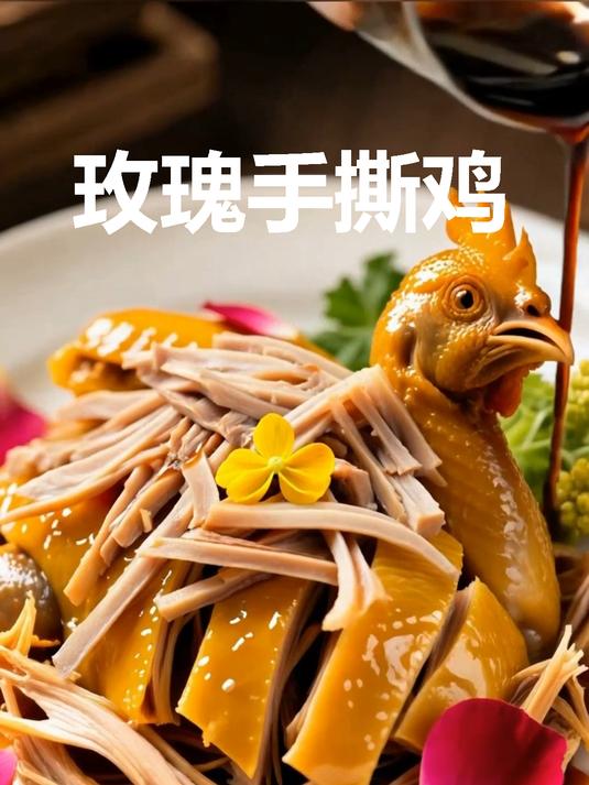 玫瑰手撕鸡!芳香滑嫩超入味