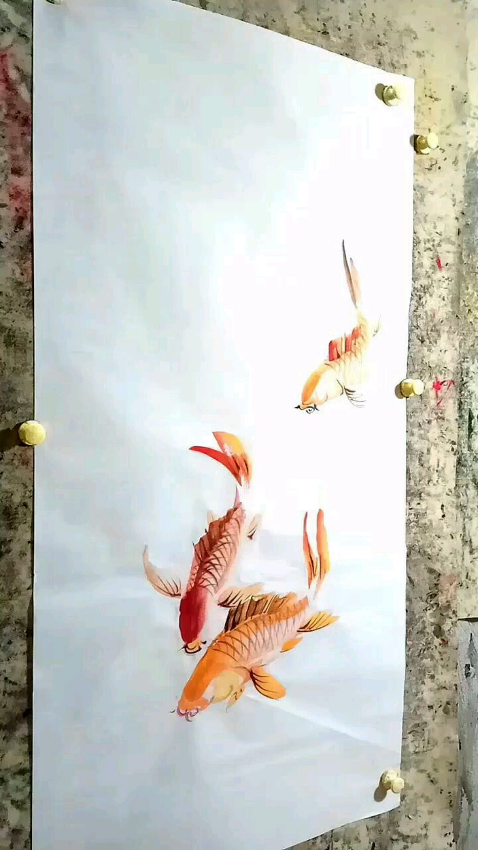 写意国画创作,锦鲤鱼配荷花枝法系列三