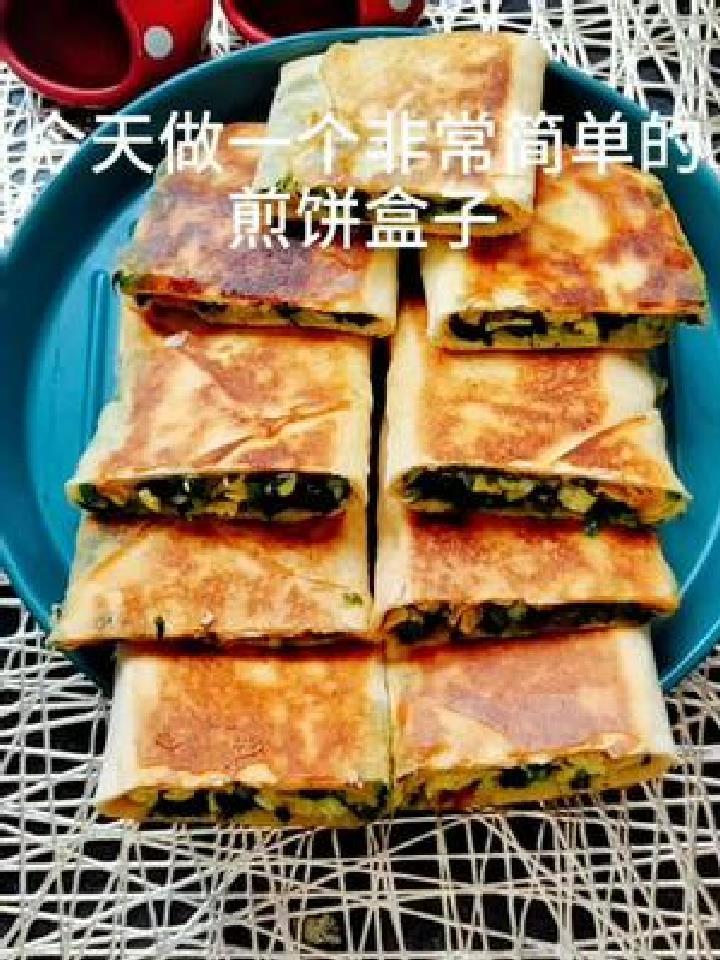 不需要和面的煎饼韭菜盒子,酥脆好吃哦