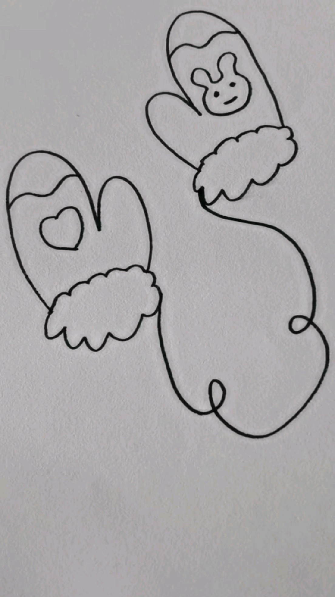 简笔画手套哦