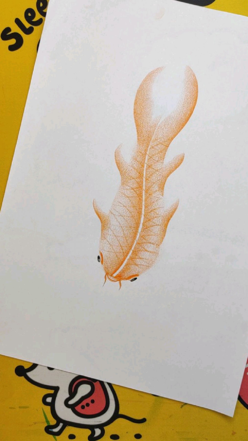 教你用油画棒画鱼,简单易学,你学会了吗!