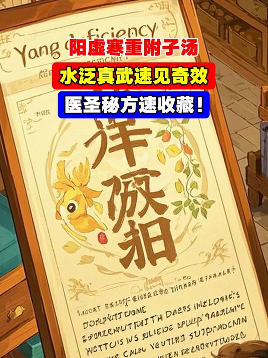 阳虚寒重附子汤,水泛真武速见奇效,医圣秘方速收藏!