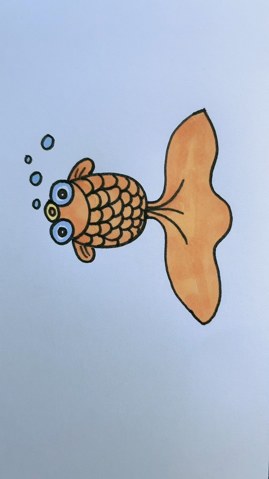 简笔画小金鱼