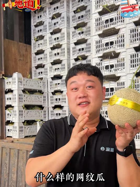 这个来自山东的网纹玫珑蜜瓜它的果肉是纯甜的细腻又绵滑入口