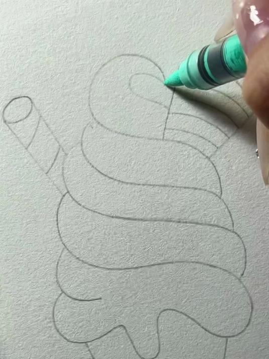 简笔画-彩色冰淇淋