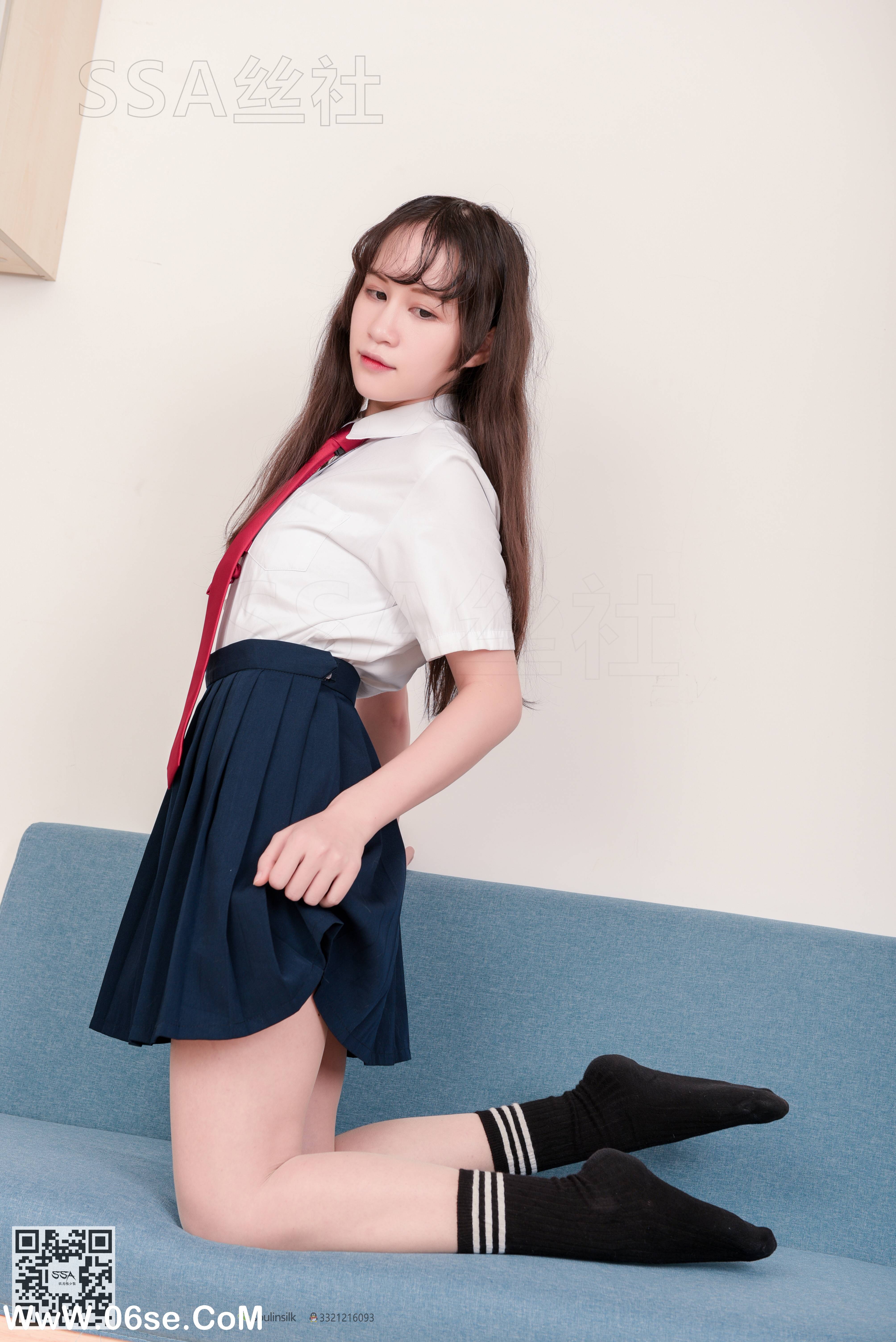 图片[108]-[SSA丝社] NO.141 丹丹 JK制服黑色半膝袜肉丝穿搭示范[133P2.09G]-六色网