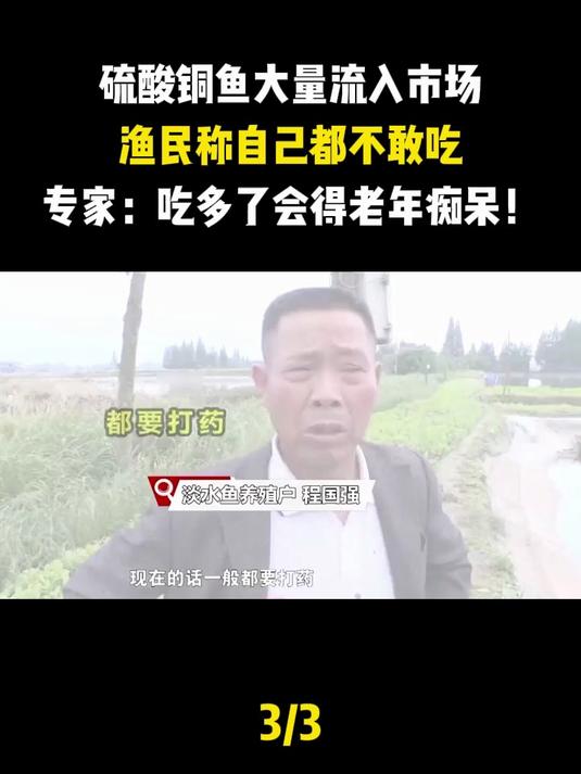 硫酸铜鱼大量流入市场,渔民自己都不敢吃,吃多了会得老年痴呆