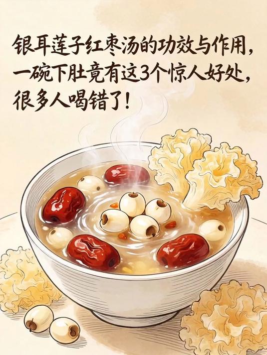银耳莲子红枣汤的功效与作用,一碗下肚竟有这3个惊人好处,很多人喝错了!