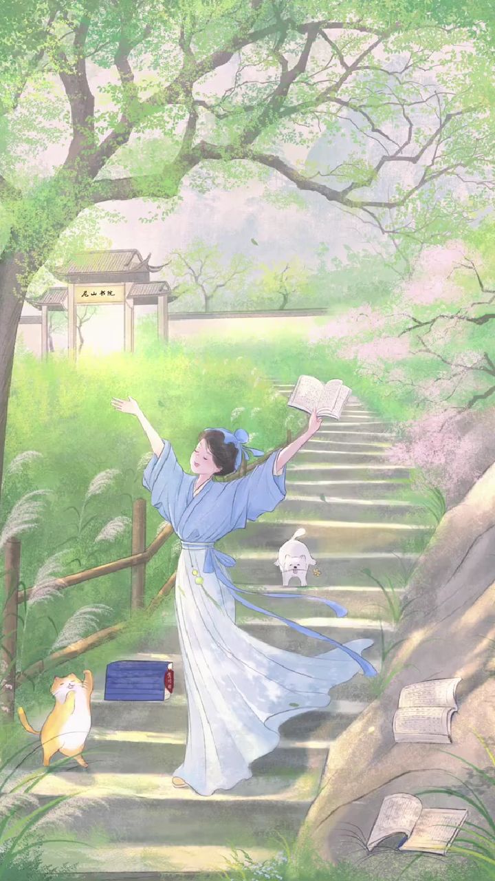 久在樊笼里,复得返自然#插画分享#治愈系插画#汉服女孩#壁纸