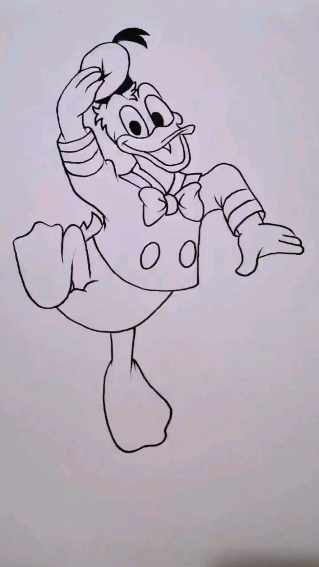 简笔画:画一只唐老鸭