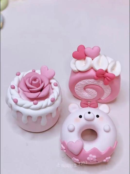 粘土教程~炒简单三款情人节小甜品来喽