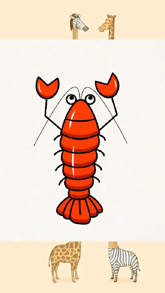 用字母A画可爱龙虾简笔画