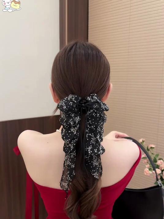 轻盈飘带马尾夹,让发型瞬间灵动有气质