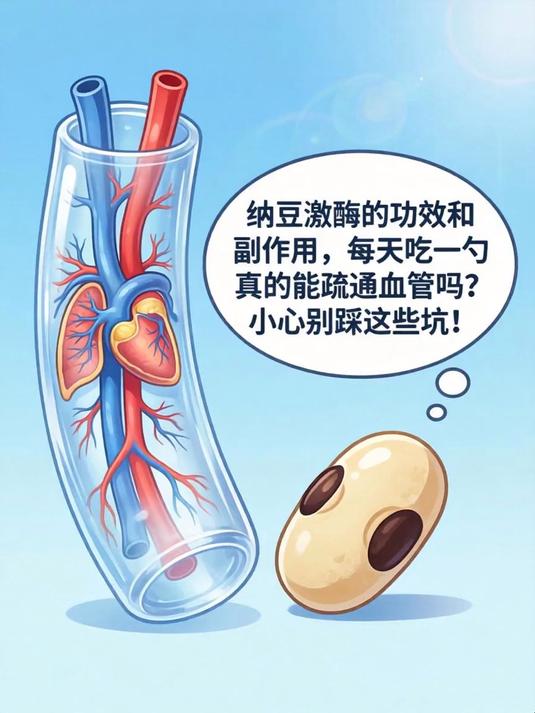 纳豆激酶的功效和副作用，每天吃一勺真的能疏通血管吗？小心别踩这些坑！