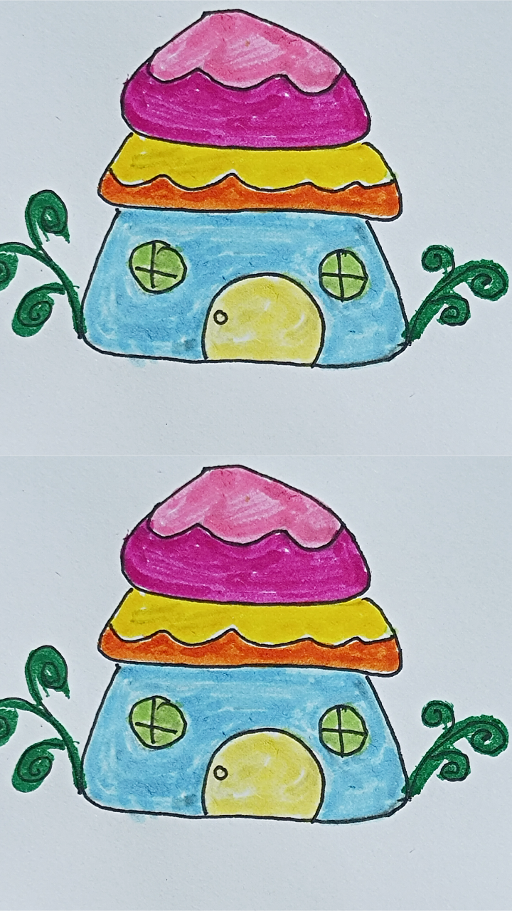 蛋糕房子简单画法